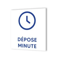 Pictogramme Panneau Signalétique Format 20 Cm X 20 Cm En Dibond Blanc Picto Bleu - Modèle Dépose Minute