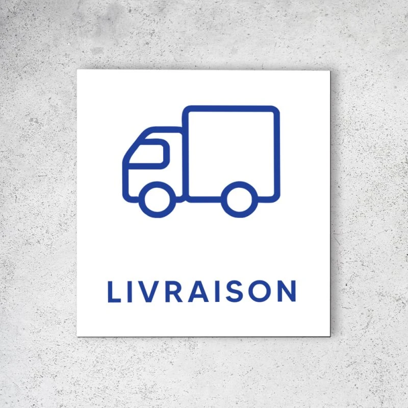 Pictogramme Panneau Signalétique Format 20 Cm X 20 Cm En Dibond Blanc Picto Bleu - Modèle Livraison 2 Pictogramme Panneau Signalétique Format 20 Cm X 20 Cm En Dibond Blanc Picto Bleu - Modèle Livraison – Image 2