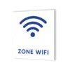 Pictogramme Panneau Signalétique Format 20 Cm X 20 Cm En Dibond Blanc Picto Bleu - Modèle Ondes - Zone Wifi