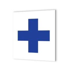 Pictogramme Panneau Signalétique Format 20 Cm X 20 Cm En Dibond Blanc Picto Bleu - Modèle Premiers Secours