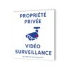 Pictogramme Panneau Signalétique Format 20 Cm X 20 Cm En Dibond Blanc Picto Bleu - Modèle Propriété Sous Vidéo Surveillance