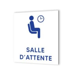 Pictogramme Panneau Signalétique Format 20 Cm X 20 Cm En Dibond Blanc Picto Bleu - Modèle Salle D'Attente