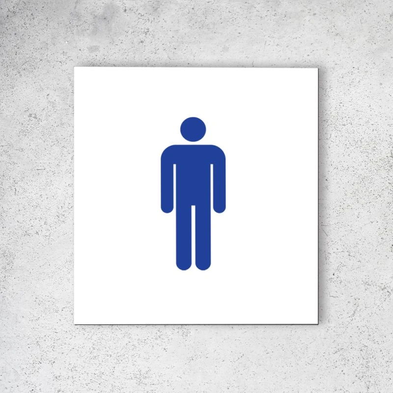Pictogramme Panneau Signalétique Format 20 Cm X 20 Cm En Dibond Blanc Picto Bleu - Modèle Toilettes Hommes 2 Pictogramme Panneau Signalétique Format 20 Cm X 20 Cm En Dibond Blanc Picto Bleu - Modèle Toilettes Hommes – Image 2