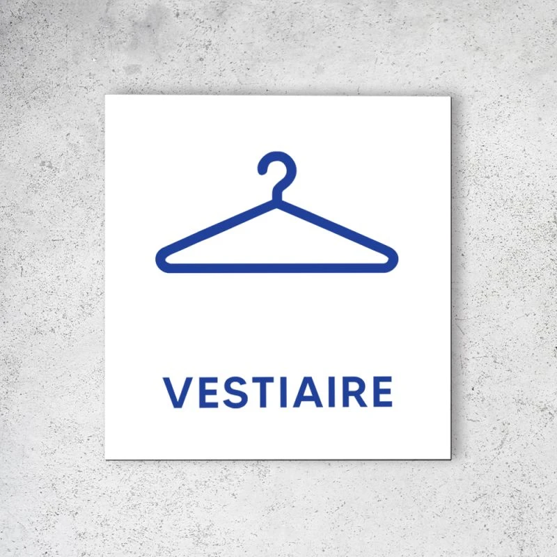 Pictogramme Panneau Signalétique Format 20 Cm X 20 Cm En Dibond Blanc Picto Bleu - Modèle Vestiaires 2 Pictogramme Panneau Signalétique Format 20 Cm X 20 Cm En Dibond Blanc Picto Bleu - Modèle Vestiaires – Image 2
