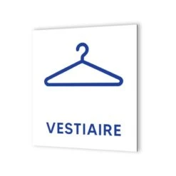 Pictogramme Panneau Signalétique Format 20 Cm X 20 Cm En Dibond Blanc Picto Bleu - Modèle Vestiaires