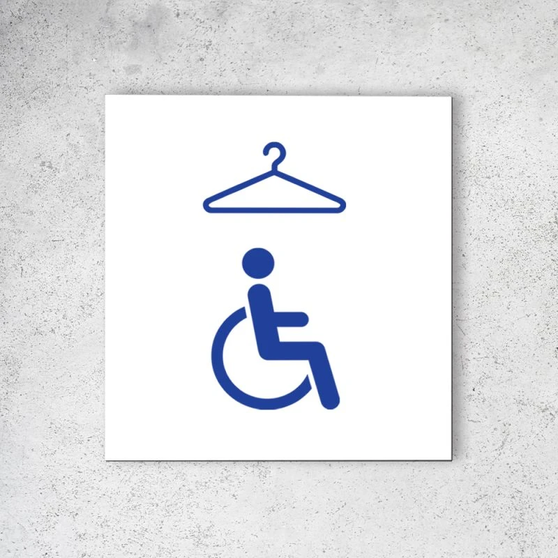 Pictogramme Panneau Signalétique Format 20 Cm X 20 Cm En Dibond Blanc Picto Bleu - Modèle Vestiaires PMR 2 Pictogramme Panneau Signalétique Format 20 Cm X 20 Cm En Dibond Blanc Picto Bleu - Modèle Vestiaires PMR – Image 2
