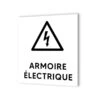 Pictogramme Panneau Signalétique Format 20 Cm X 20 Cm En Dibond Blanc Picto Noir - Modèle Armoire Électrique