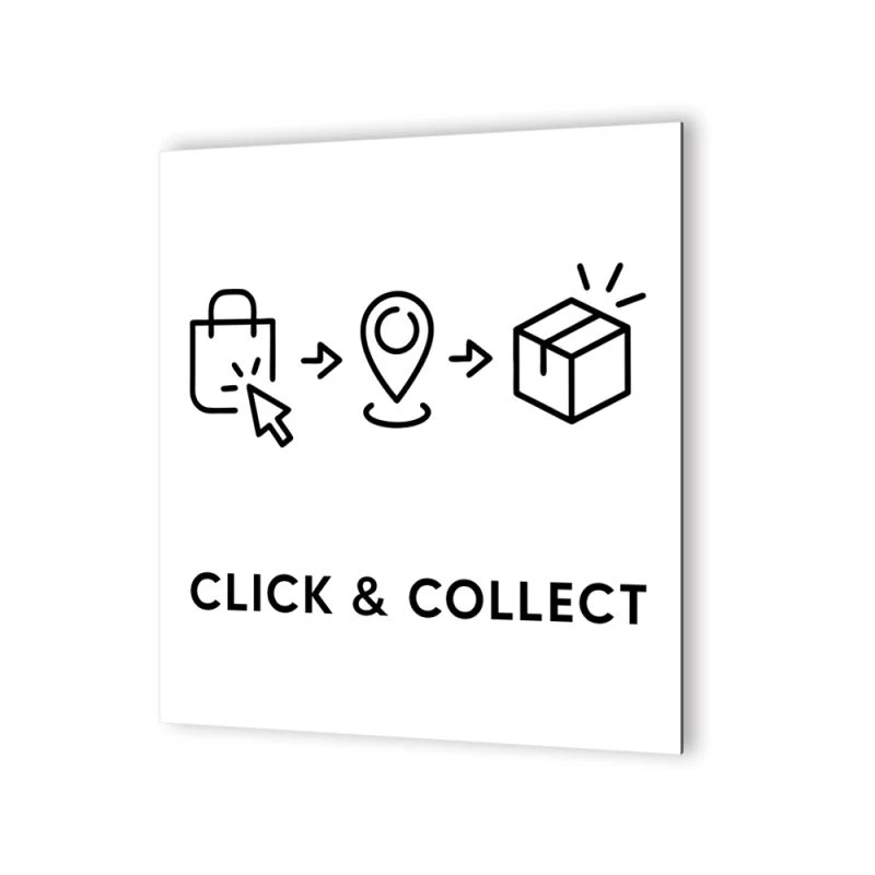 Pictogramme Panneau Signalétique Format 20 Cm X 20 Cm En Dibond Blanc Picto Noir - Modèle Click & Collect 1 Pictogramme Panneau Signalétique Format 20 Cm X 20 Cm En Dibond Blanc Picto Noir - Modèle Click & Collect