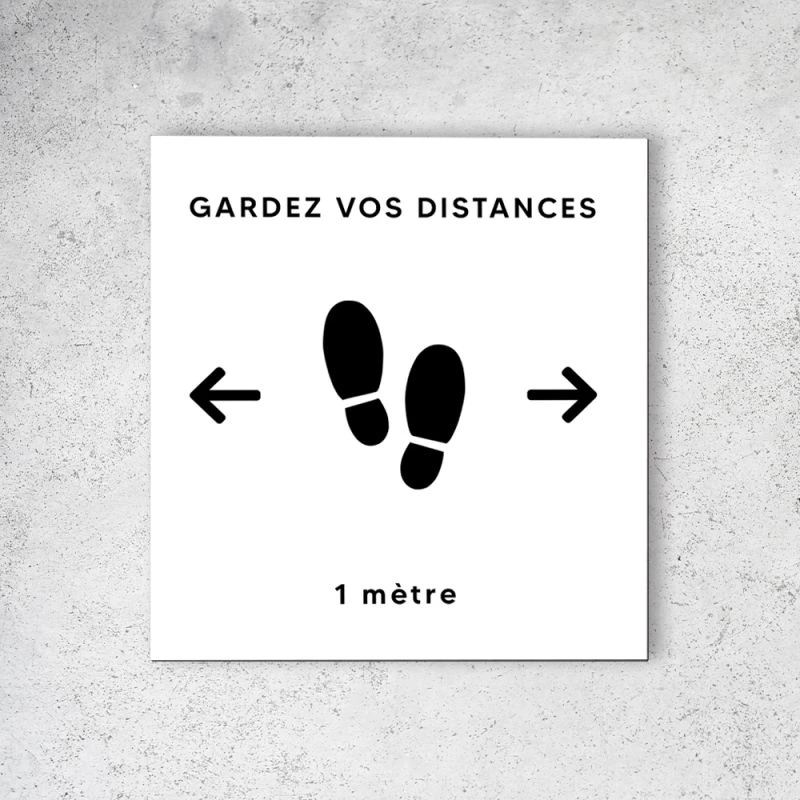 Pictogramme Panneau Signalétique Format 20 Cm X 20 Cm En Dibond Blanc Picto Noir - Modèle Gardez Vos Distance (distanciation Soc 2 Pictogramme Panneau Signalétique Format 20 Cm X 20 Cm En Dibond Blanc Picto Noir - Modèle Gardez Vos Distance (distanciation Soc – Image 2
