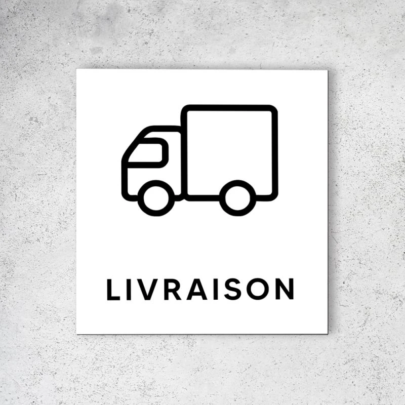 Pictogramme Panneau Signalétique Format 20 Cm X 20 Cm En Dibond Blanc Picto Noir - Modèle Livraison 2 Pictogramme Panneau Signalétique Format 20 Cm X 20 Cm En Dibond Blanc Picto Noir - Modèle Livraison – Image 2