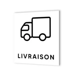 Pictogramme Panneau Signalétique Format 20 Cm X 20 Cm En Dibond Blanc Picto Noir - Modèle Livraison