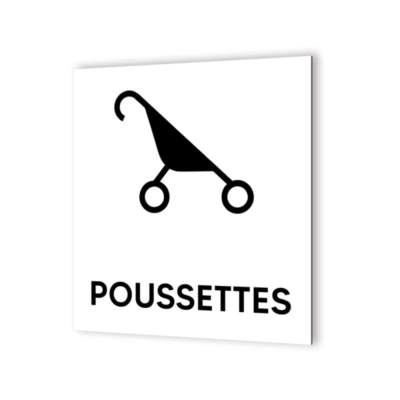 Pictogramme Panneau Signalétique Format 20 Cm X 20 Cm En Dibond Blanc Picto Noir - Modèle Poussettes 1 Pictogramme Panneau Signalétique Format 20 Cm X 20 Cm En Dibond Blanc Picto Noir - Modèle Poussettes