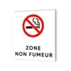 Pictogramme Panneau Signalétique Format 20 Cm X 20 Cm En Dibond Blanc Picto Noir - Modèle Zone Non Fumeur