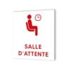 Pictogramme Panneau Signalétique Format 20 Cm X 20 Cm En Dibond Blanc Picto Rouge - Modèle Salle D'Attente