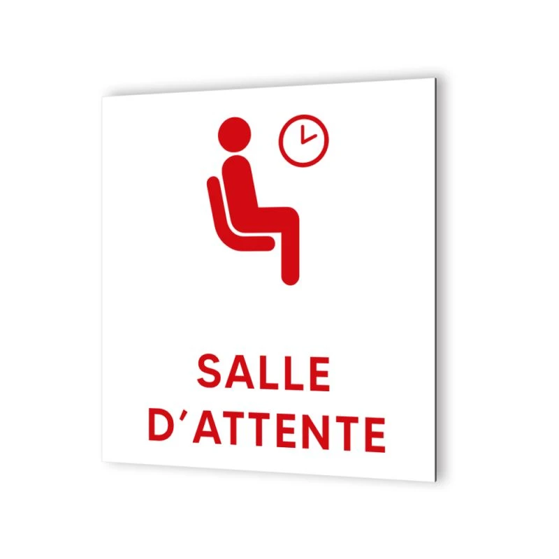 Pictogramme Panneau Signalétique Format 20 Cm X 20 Cm En Dibond Blanc Picto Rouge - Modèle Salle D'Attente 1 Pictogramme Panneau Signalétique Format 20 Cm X 20 Cm En Dibond Blanc Picto Rouge - Modèle Salle D'Attente