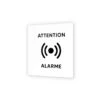 Pictogramme Panneau Signalétique Format 9 X 9 Cm En Plexi Picto Noir - Modèle Attention Alarme