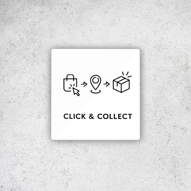 Pictogramme Panneau Signalétique Format 9 X 9 Cm En Plexi Picto Noir - Modèle Click & Collect 2 Pictogramme Panneau Signalétique Format 9 X 9 Cm En Plexi Picto Noir - Modèle Click & Collect – Image 2