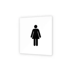 Pictogramme Panneau Signalétique Format 9 X 9 Cm En Plexi Picto Noir - Modèle Toilettes Femmes