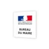 Pictogramme Panneau Signalétique Pour Mairie Format 9 X 9 Cm En Plexi Picto Noir - Modèle Bureau Du Maire