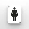 Pictogramme Plexi Toilettes Femmes Couleur Blanc - Signalétique Plaque De Porte Toilettes Femme