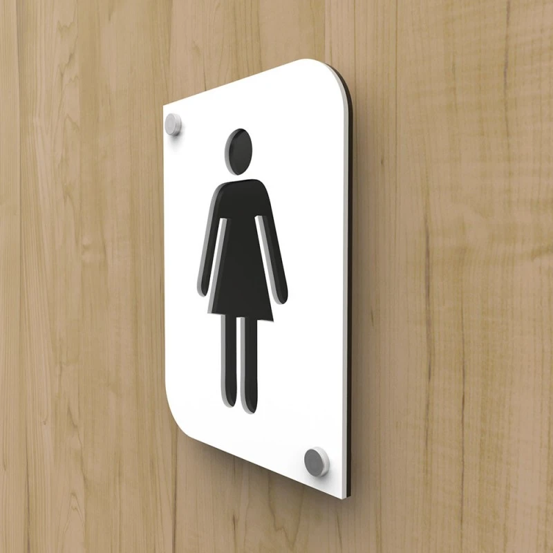 Pictogramme Plexi Toilettes Femmes Couleur Blanc - Signalétique Plaque De Porte Toilettes Femme 3 Pictogramme Plexi Toilettes Femmes Couleur Blanc - Signalétique Plaque De Porte Toilettes Femme – Image 3