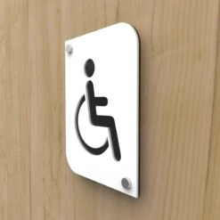 Pictogramme Plexi Toilettes Handicapés PMR Couleur Blanc - Signalétique Plaque De Porte Toilettes PMR -Déco Bistro Pas Cher Magasin pictogramme plexi toilettes handicapes pmr couleur blanc signaletique plaque de porte toilettes pmr 2