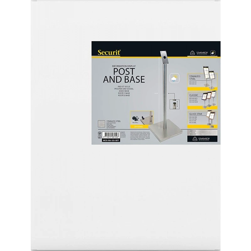 Pied Pour Porte-menu Modèle Classic / Gris Metallisé / Glass Star - Hauteur 125 Cm 3 Pied Pour Porte-menu Modèle Classic / Gris Metallisé / Glass Star - Hauteur 125 Cm – Image 3