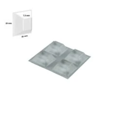 Plaque 4 Blocs Caoutchouc Adhésif (carré)