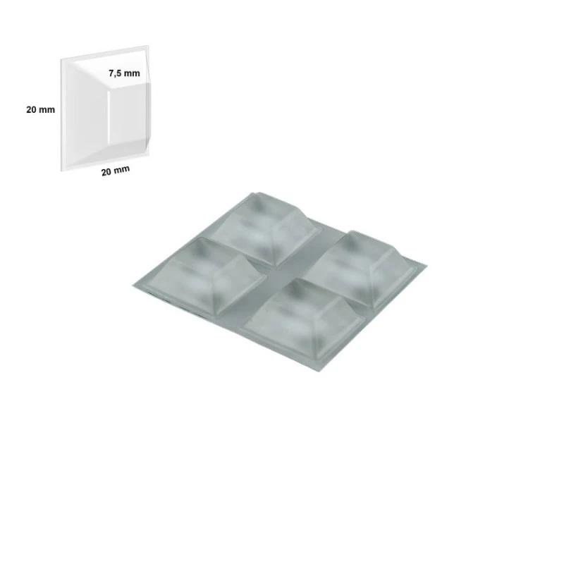 Plaque 4 Blocs Caoutchouc Adhésif (carré) 1 Plaque 4 Blocs Caoutchouc Adhésif (carré)