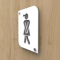 Plaque De Porte Design En Plexi Toilettes Femmes Couleur Blanc Personnalisable - Pictogramme Toilettes WC Femmes -Déco Bistro Pas Cher Magasin plaque de porte design en plexi toilettes femmes couleur blanc personnalisable pictogramme toilettes wc femmes 2