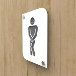 Plaque De Porte Design En Plexi Toilettes Hommes Couleur Blanc Personnalisable - Pictogramme Toilettes WC Hommes -Déco Bistro Pas Cher Magasin plaque de porte design en plexi toilettes hommes couleur blanc personnalisable pictogramme toilettes wc hommes 2