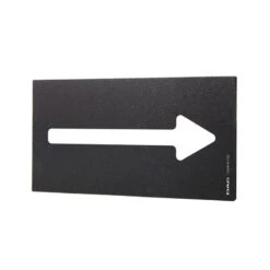 Plaque De Porte Flèche 8 X 15 Cm - Signalétique Noir/ Blanc Design Pour Lieux Publics
