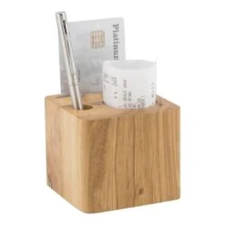 Porte-addition En Bois Modèle Cube (stylo Inclus)