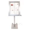 Porte-menu LED Format 4 X A4 En Inox Brossé Avec Pied Sans Roulettes