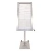 Porte-menu LED Format 6 X A4 En Inox Brossé Avec Pied Sans Roulettes