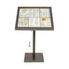 Porte-menu LED Gris Métallisé Format 6 X A4 Avec Pied Hauteur 95 Cm - Présentoir Menu Hôtel Restaurant