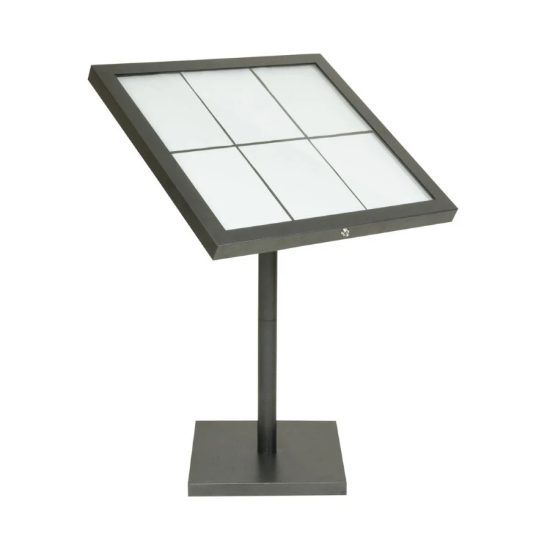 Porte-menu LED Gris Métallisé Format 6 X A4 Avec Pied Hauteur 95 Cm - Présentoir Menu Hôtel Restaurant 3 Porte-menu LED Gris Métallisé Format 6 X A4 Avec Pied Hauteur 95 Cm - Présentoir Menu Hôtel Restaurant – Image 3