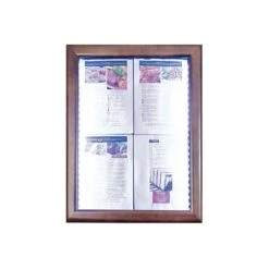 Porte-menu Mural 4 X A4 Classic LED En Bois Aspect Wengé - Présentoir Mural Menu Hôtel Restaurant