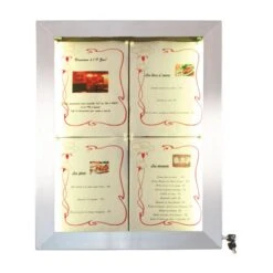 Porte-menu Mural LED Format 4 X A4 En Inox Brossé 8 Porte-menu Mural LED Format 4 X A4 En Inox Brossé -Déco Bistro Pas Cher Magasin porte menu mural led format 4 x a4 en inox brosse 2