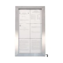 Porte-menu Mural LED Format 6 X A4 En Inox Brossé -Déco Bistro Pas Cher Magasin porte menu mural led format 6 x a4 en inox brosse 2