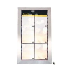 Porte-menu Mural LED Format 6 X A4 En Inox Brossé