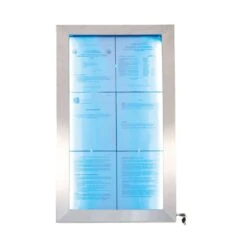 Porte-menu Mural LED Format 6 X A4 En Inox Brossé -Déco Bistro Pas Cher Magasin porte menu mural led format 6 x a4 en inox brosse 3