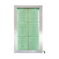Porte-menu Mural LED Format 6 X A4 En Inox Brossé -Déco Bistro Pas Cher Magasin porte menu mural led format 6 x a4 en inox brosse 4