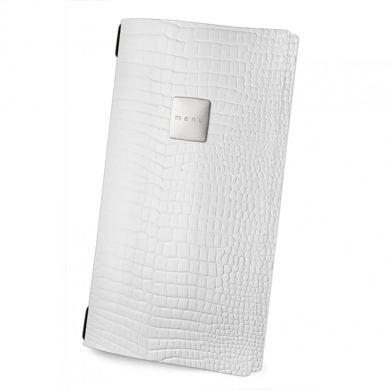 Protège Menu 4RE Fashion Blanc Aspect Crocodile 1 Protège Menu 4RE Fashion Blanc Aspect Crocodile