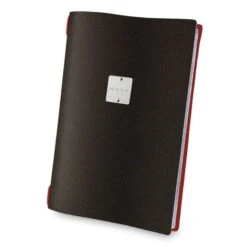 Protège Menu A4 Bi-couleur Marron / Rouge Aspect Toile De Jute