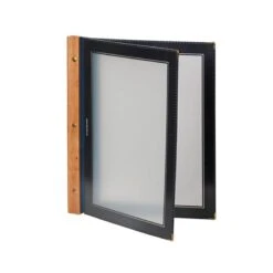 Protège-menu Bleu WOOD + 2 Inserts Format A4 Pour Hôtel Restaurant - Securit