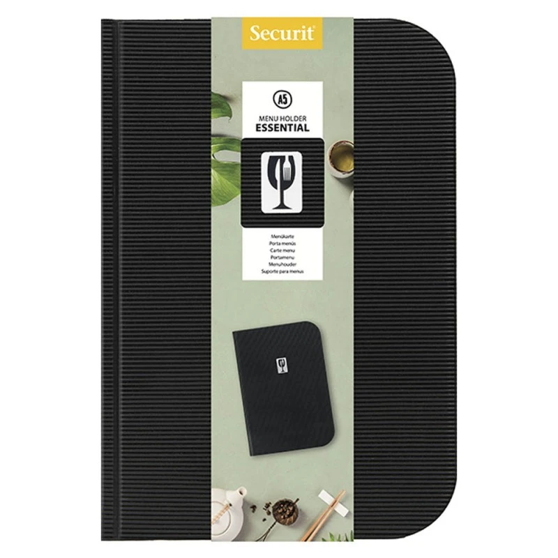 Protège Menu En PVC Modèle Essential Format A5 Couleur Noir - Présentation Menu Restaurant 2 Protège Menu En PVC Modèle Essential Format A5 Couleur Noir - Présentation Menu Restaurant – Image 2