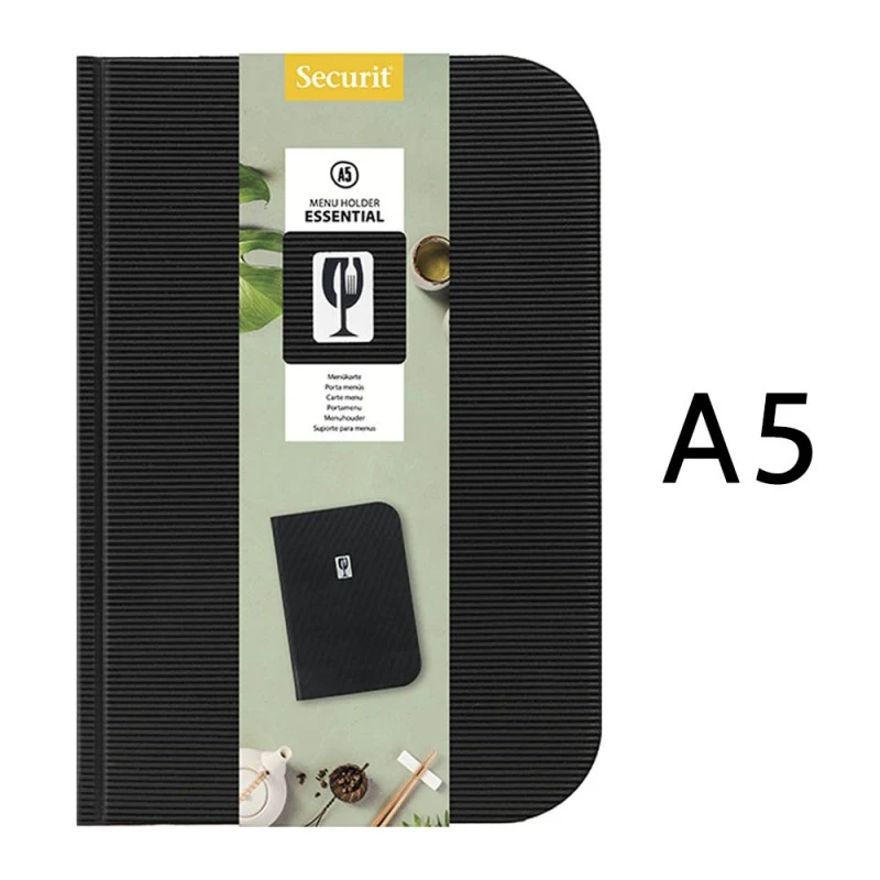 Protège Menu En PVC Modèle Essential Format A5 Couleur Noir - Présentation Menu Restaurant 3 Protège Menu En PVC Modèle Essential Format A5 Couleur Noir - Présentation Menu Restaurant – Image 3