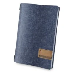 Protège Menu Format A4 En Cuir Couleur Bleu Aspect Jean - Présentation Menu Hotel Restaurant