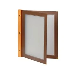 Protège-menu Marron WOOD + 2 Inserts Format A4 Pour Hôtel Restaurant - Securit